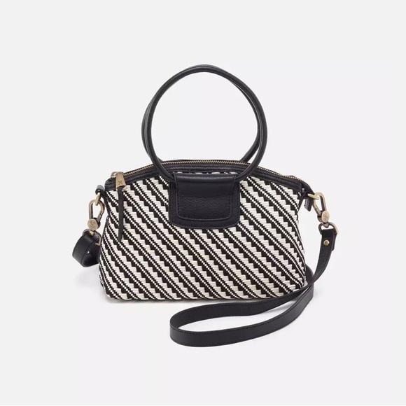 HOBO Bags Nwt Hobo Brand Sheila Top Zip Crossbody Black White Weave
